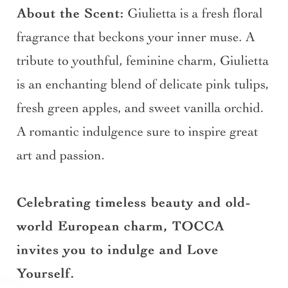 Tocca DELUXE Giulietta Set
